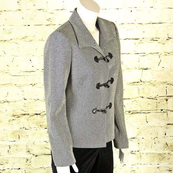 Tahari Blazer/ Black & Grey Zebra /Wool Blend / 6 - Picture 2 of 8